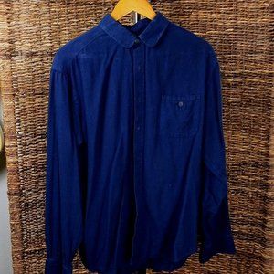 Robert James Button Front Long Sleeve Shirt 100% Cotton Large